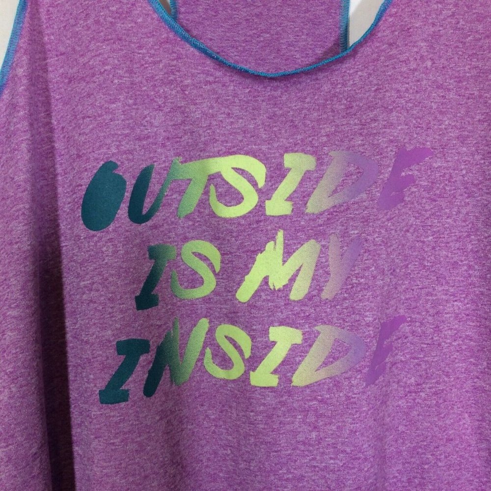 The North Face Outside Is My Inside‎ Purple Racerback Tank Top - Picture 3 of 10